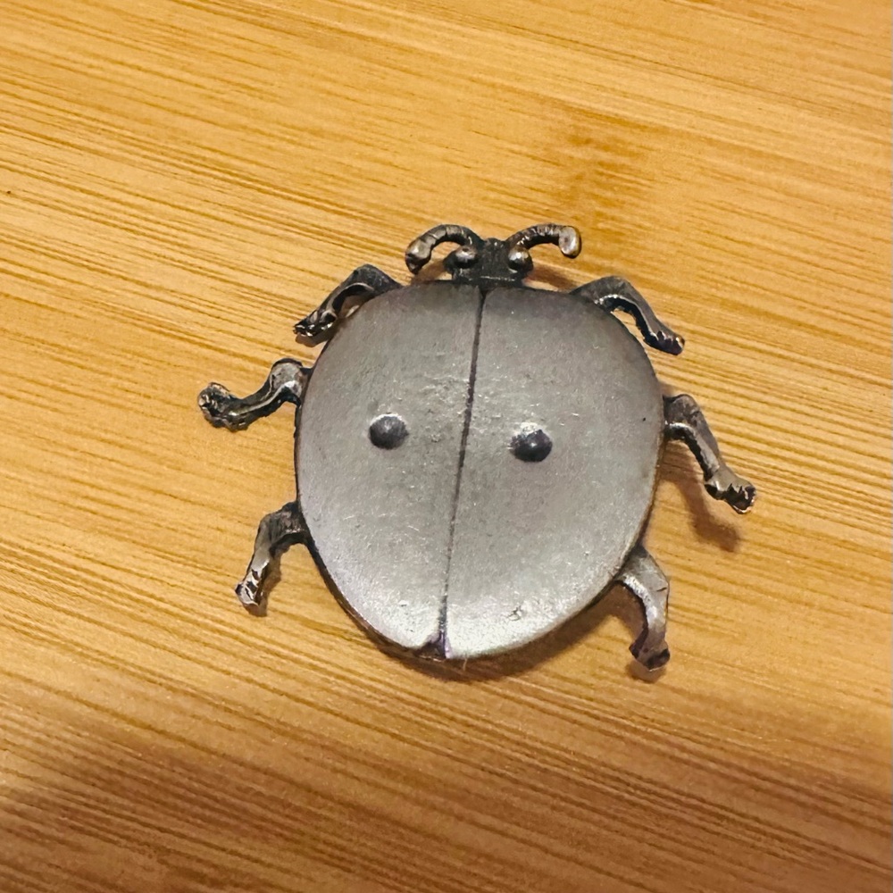 Vintage Metzke Pewter Ladybug Bug Brooch Pin – Signed Insect Jewelry